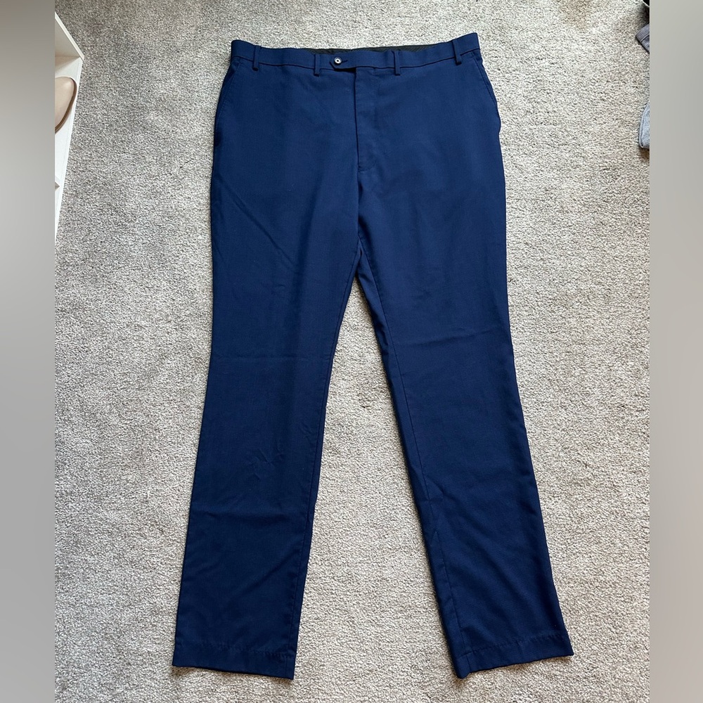 Ralph Lauren Men's Deep Blue Dress Pants Wool Classic Fit Ultraflex